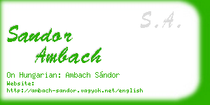 sandor ambach business card
